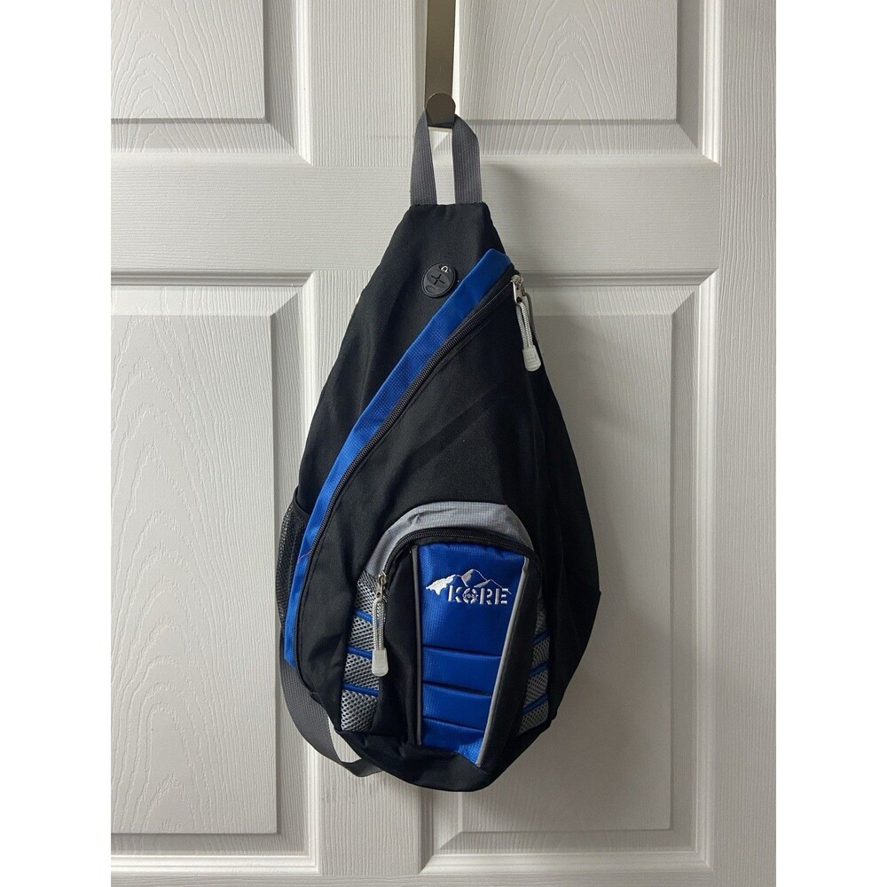 Korie Crossbody Sling Bag Travel Hiking Chest Bag Daypack Black Blue